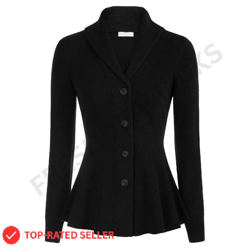 Vintage Shawl Lapel Cardigan Elegant Retro Chic Button Down Sweater Coat